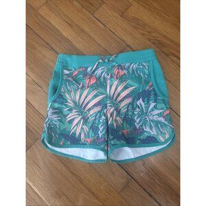 Columbia Girl's Hawaiian Teal Print Water Shorts Size Small